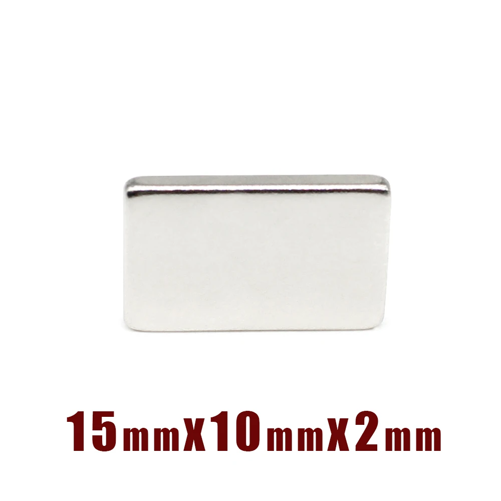 10/20/50/100/150/200PCS 15X10X2 mm Rectangular Rare Earth Neodymium Magnet N35 Block Strong Powerful Magnets 15x10x2mm 15*10*2