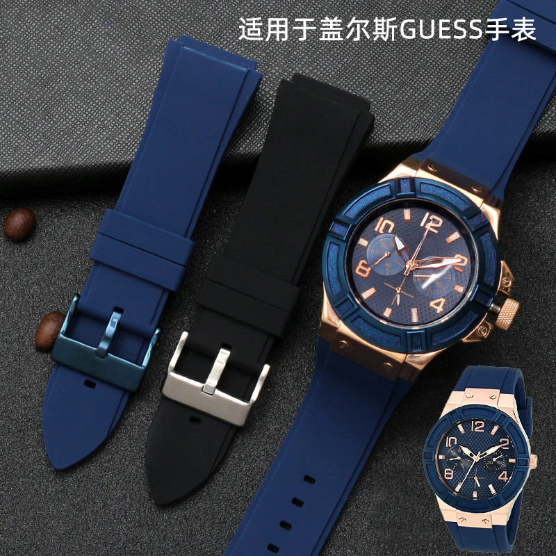 Suitable for GUESS watch strap W0247G3 W0040G3 W0040G7 waterproof soft silicone male strap 25*22mm bracelet accessory