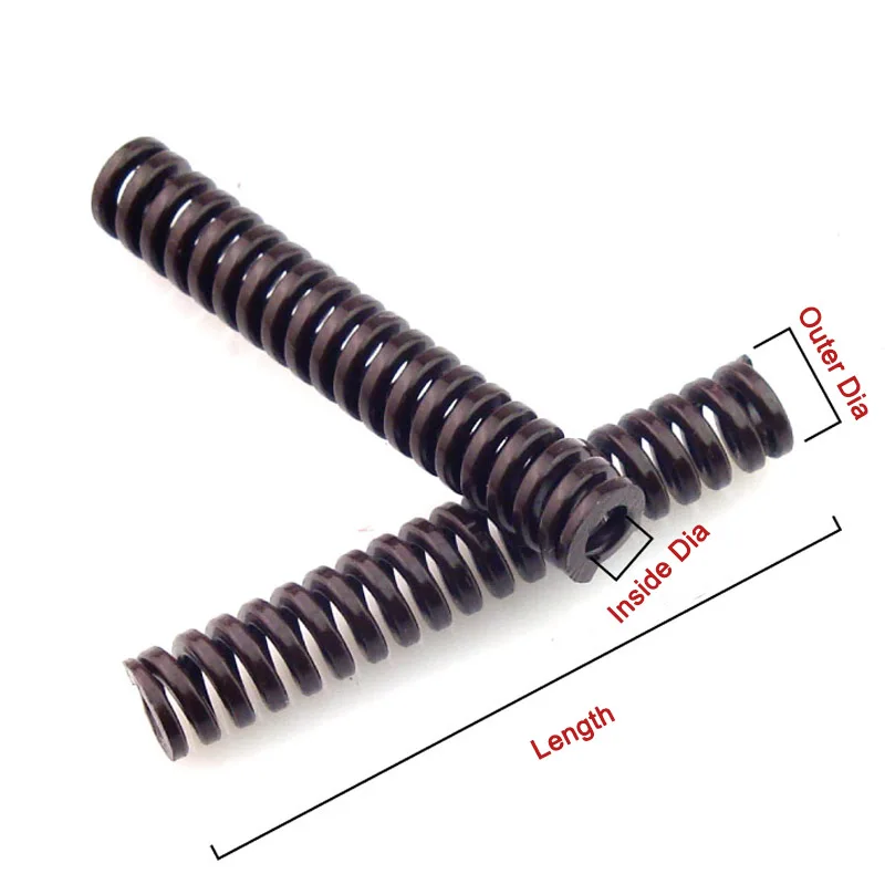 Resorte de compresión de molde troquelado, resortes de estampado de carga Extra pesada marrón OD 18mm ID 9mm para longitud de ensamblaje de Hardware 20mm-100mm, 1 unidad
