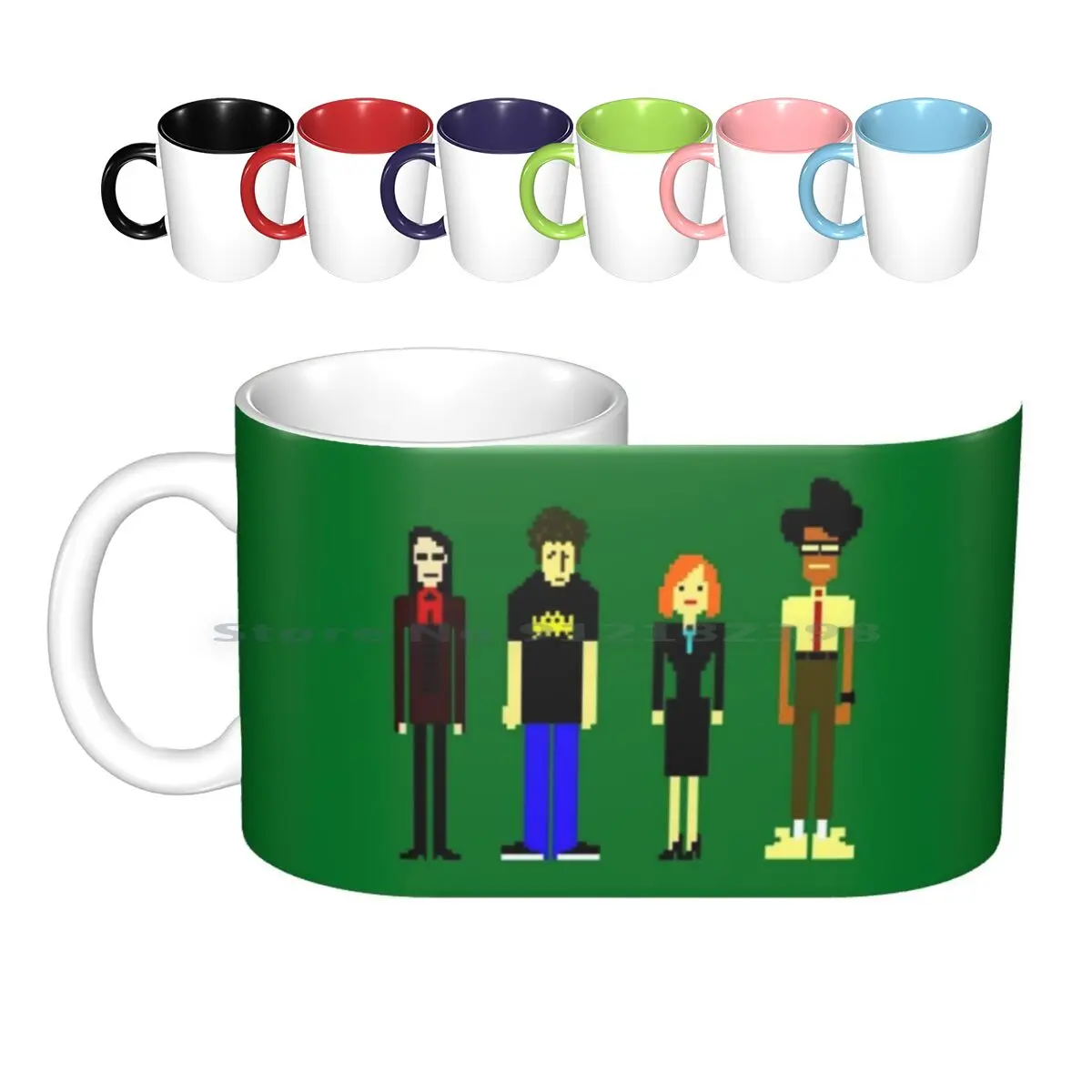 Tazas de cerámica para café, tazas de té con leche, It Crowd It, friki Tv, Funny Moss Roy Jen, Pixel 90s Retro