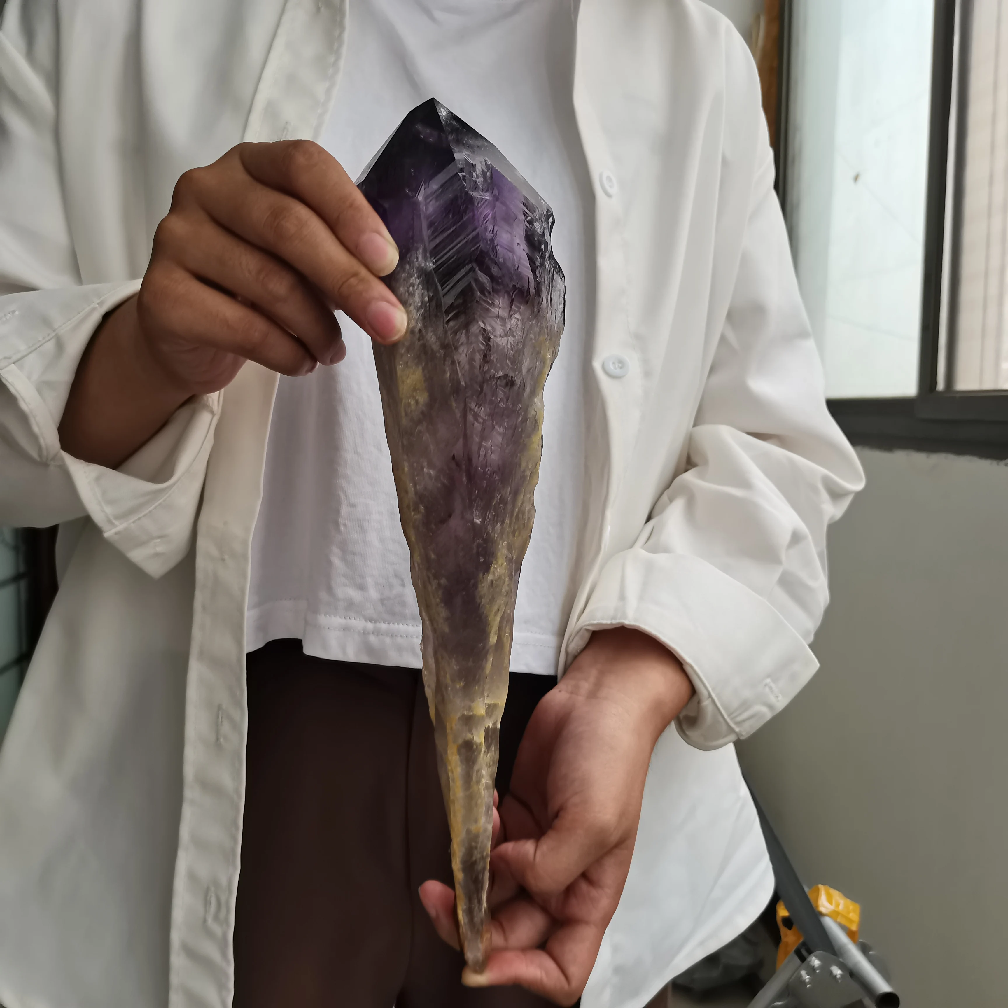 27-30cm Super size Natural Amethyst Quartz Cluster Crystal Rod Point Specimen Scepter Super power Spirit Healing Gemstone energy