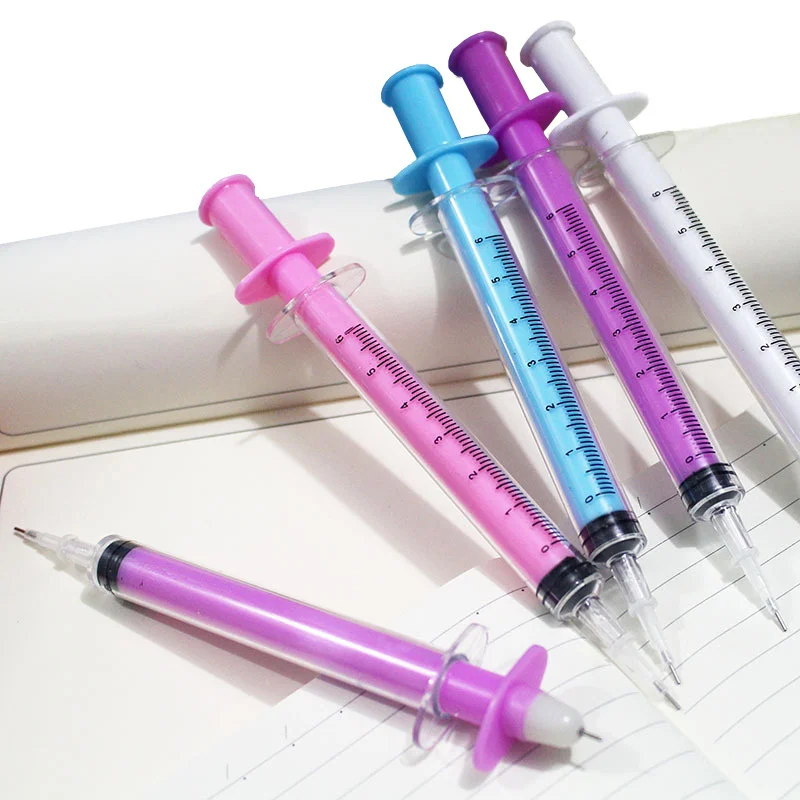 1Pcs Cute Imitate Pumping Syringe Modeling Gel Pen Student Signature Pens Gift Stationery School Learning Supplies