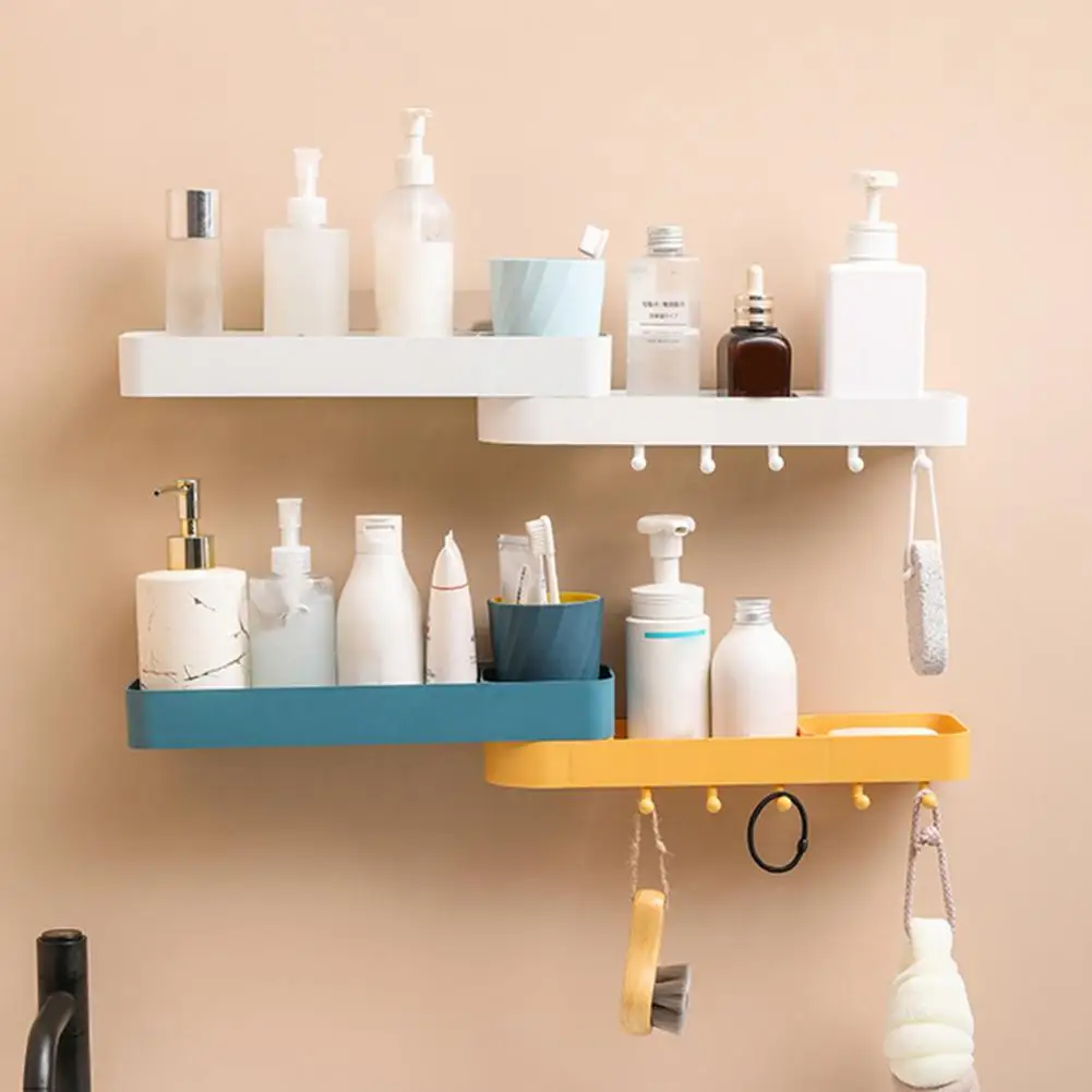 360 Degrees Rotation Storage Rack Non-deforming ABS Traceless Tray Bathroom Shelf Corner Shampoo Cosmetic Organizer Holders