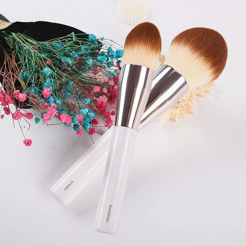 2pcs/set Big size Powder Brush + Foundation Makeup brushes Powder contour Make up brush Beauty Tools Cosmetics white handle