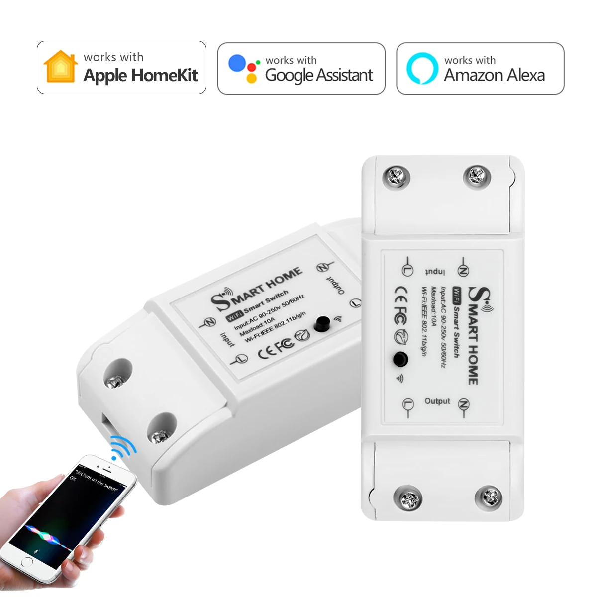 

Smart Tuya /Homekit WIFI Relay Switch Breaker Wireless Home Automation Relay Module Domotica Work with Alexa and Google Home