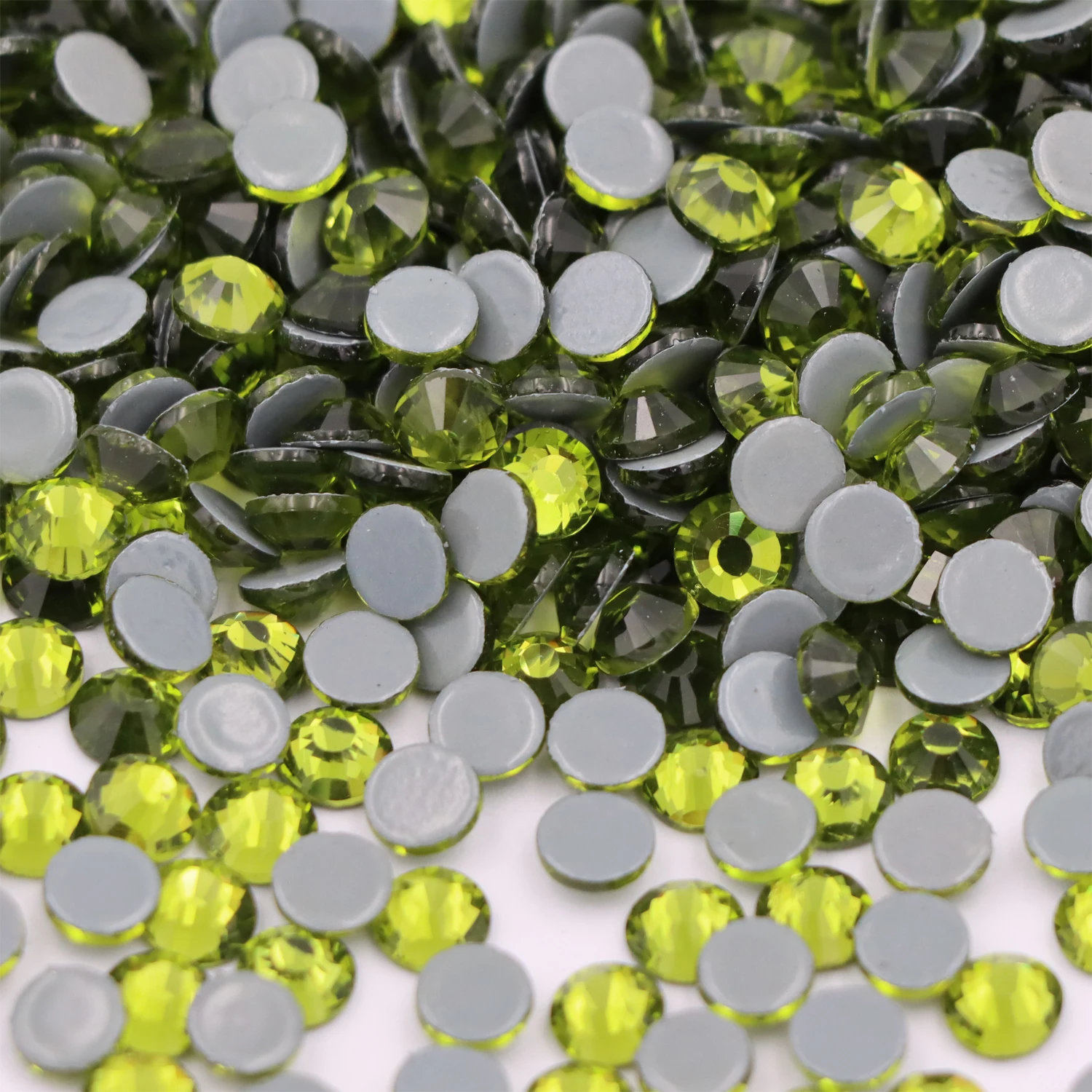 

Olive Green Hot Fix / Iron On Rhinestones Flatback Crystal Glass Stones Olivine Strass Glitter Decoration Design