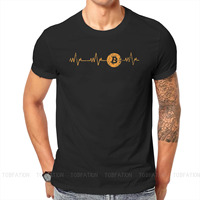 Bitcoin Cryptocurrency Meme Crypto Heartbeat Tshirt Harajuku Men Graphic Teenager Clothing Tops Large Cotton Crewneck T Shirt