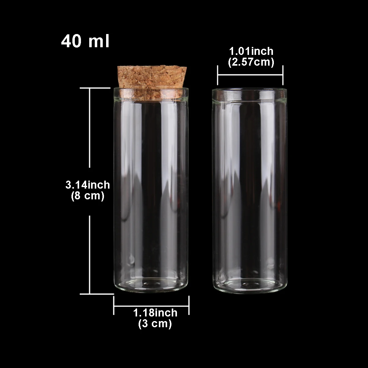 5pcs 40ml 30*80mm Glass tubes Glass bottle with Cork Lids Wishing bottles Glass Jars Spice Jars Test Tubes for Art Craft