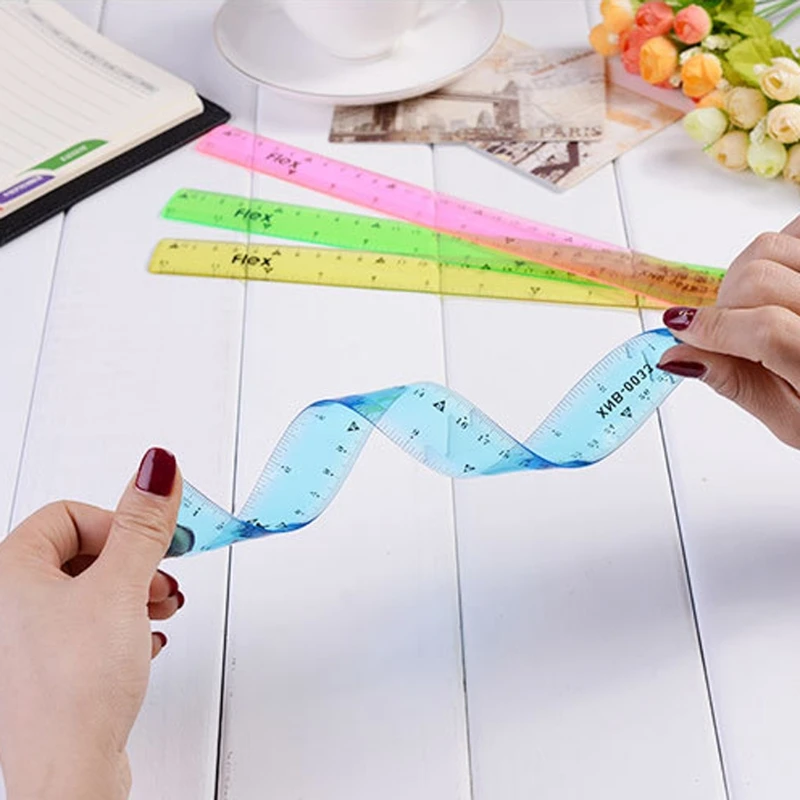 Soft 30cm Ruler Multicolour Flexible Creative Stationery Rule School Supply