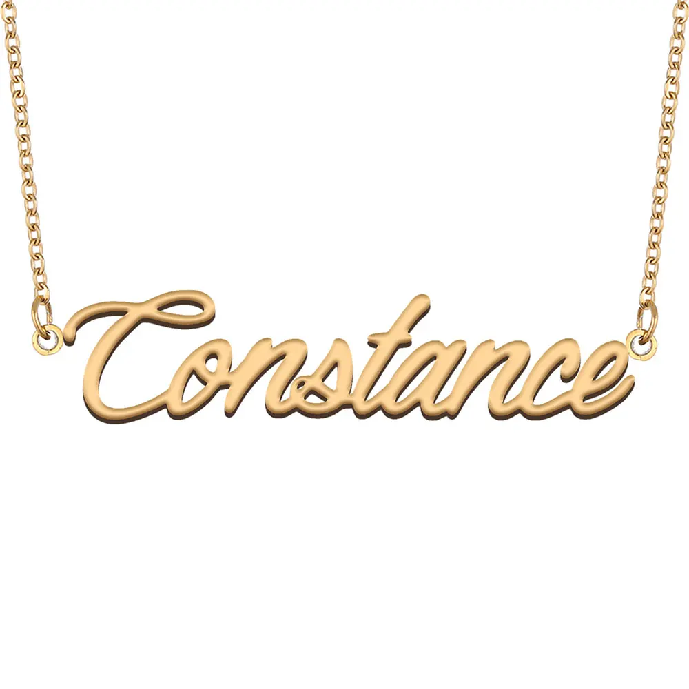 

Constance Name Necklace Personalized Women Stainless Steel Jewelry Gold Plated Nameplate Pendant Femme Mothers Girlfriend Gift