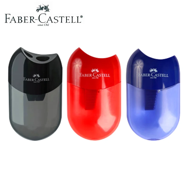 

Faber Castell Mini Sleeve Pencil Sharpener 3 pcs/Lot Double Hole with Container For Black Lead/Color Pencils Sketch