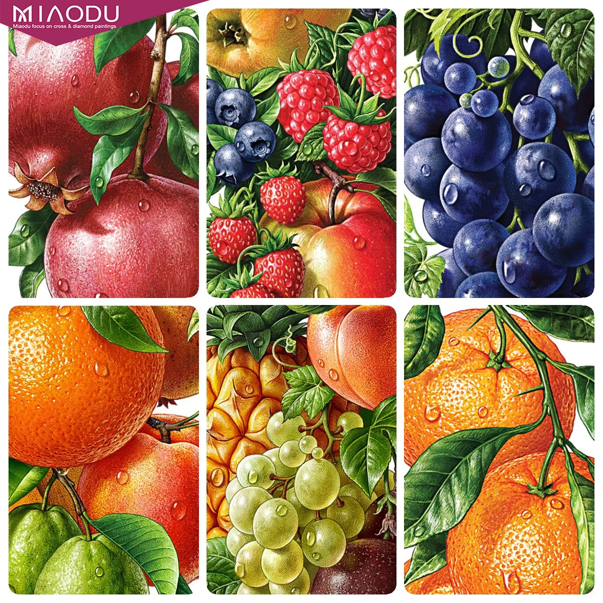 5D Fruit Diamond Painting Compote Orange Landscape Diamond Embroidery Cross Stitch Kits Mosaic Drill Landscape Home Decor Gifts