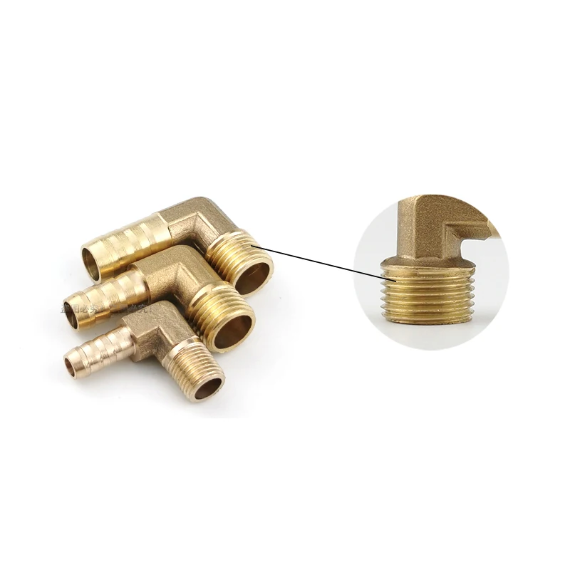 Quick Coupling For Hose Brass Barb Fitting Elbow 6 8 10 12 16mm To 1/4 1/8 1/2 3/8 BSP Male Thread Connector Joint Adapter Gold