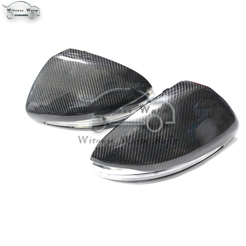 2pcs Auto Car Rear View Side Mirror Cover Trim Replacement Style for Benz W205 2014-2018 Carbon Fiber Style