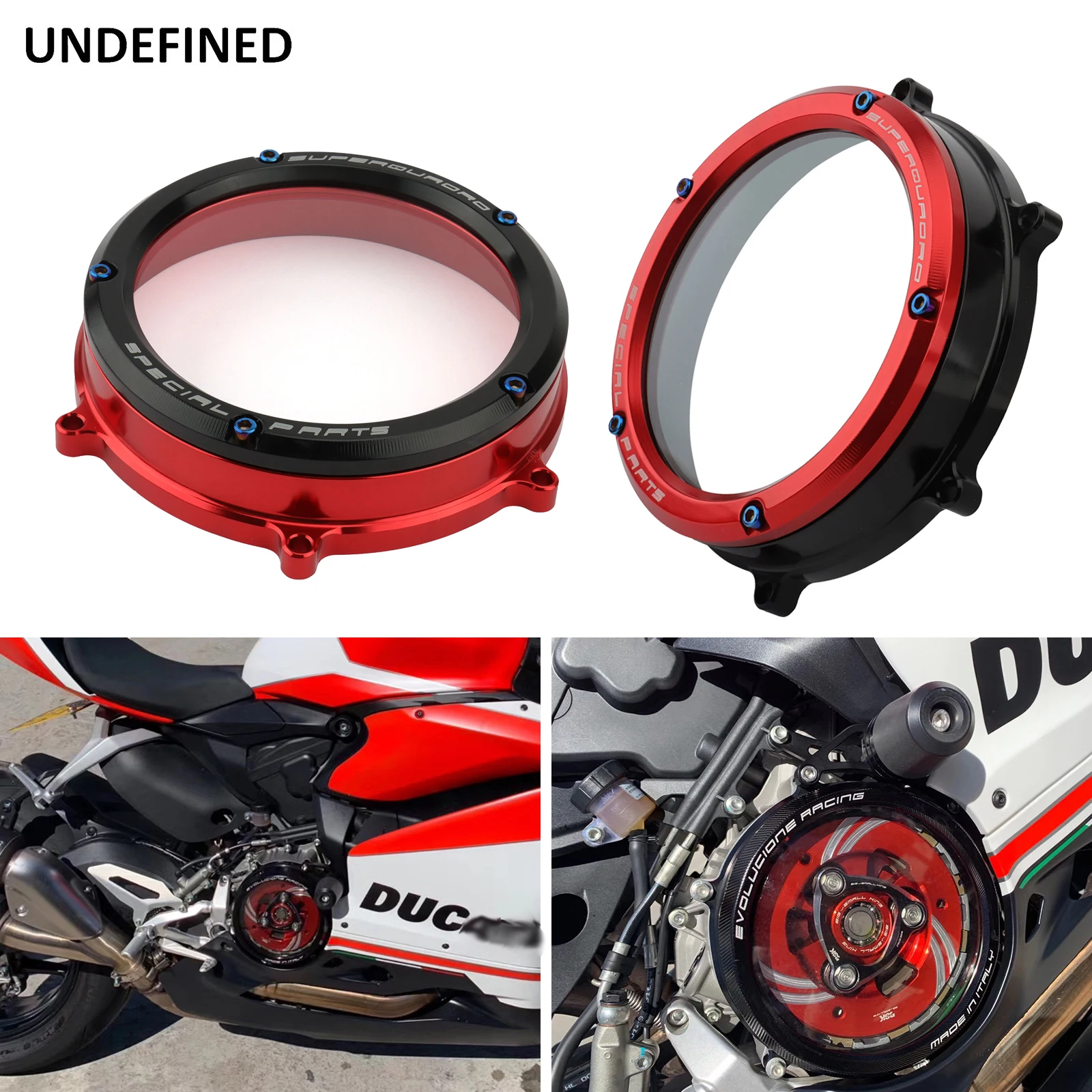 Clear Clutch Cover Engine Protector Guard for Ducati 1199 Panigale ABS 959 1299 R S 12-2019 Anniversario Tricolore Final Edition