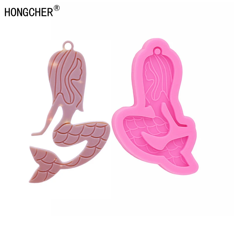 

Shiny new Mermaid earring mould DIY handmade fashion jewelry, goldfish epoxy resin silicone molds kitchen cake baking gadgets