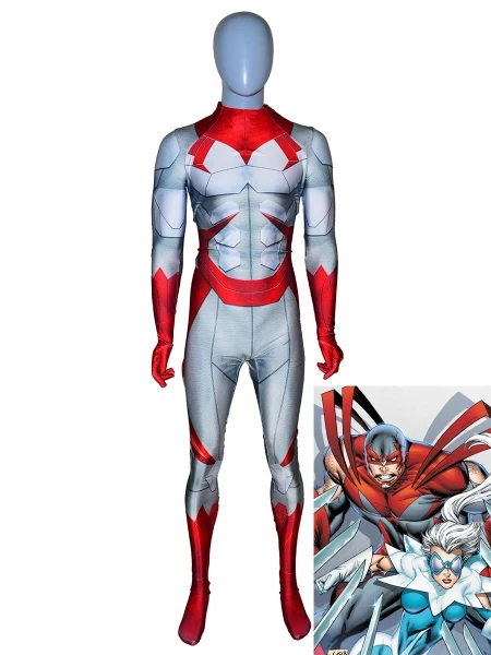 

Superhero Cosplay Costume Hawk and Dove Costume Comic Superhero jumpsuit Custom made