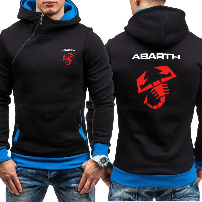 Hoodie Pria Musim Semi Musim Gugur Kaus Gambar Logo Mobil Abarth Hoodie Pria Mode Jaket Pullover Pria Kasual Rantai Miring Hip Hop