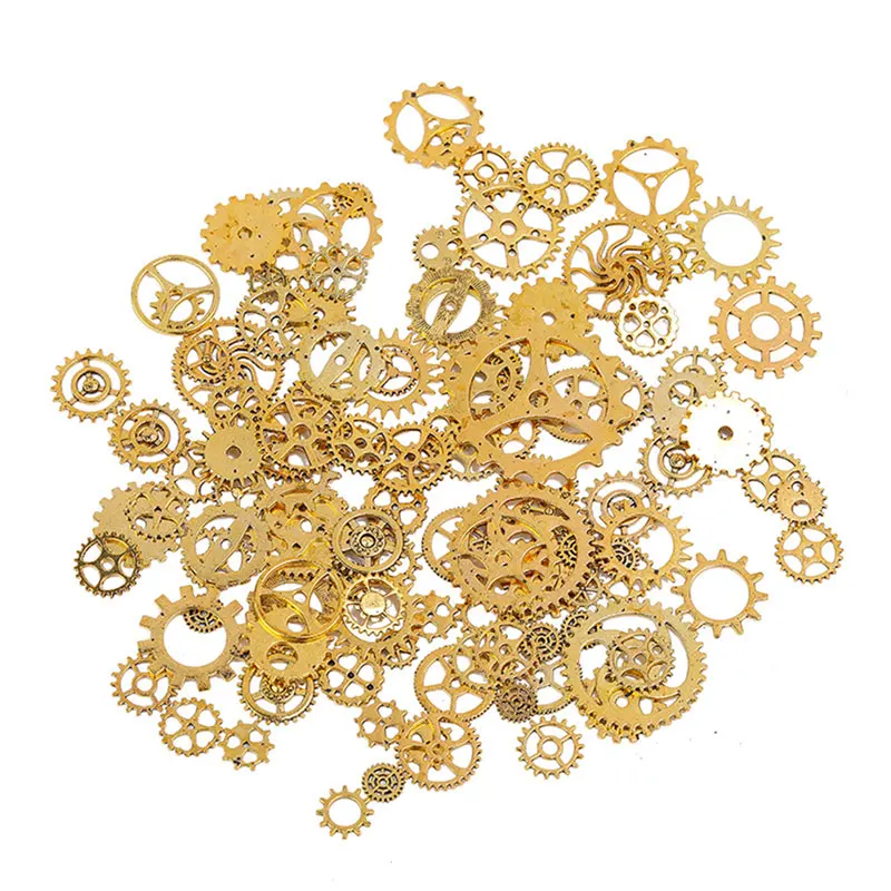 30g Mixed Mechanical Steampunk Gears Cogs Charms Pendant Charms Connectors For Diy Jewelry Making Crafts Supplies Accessories