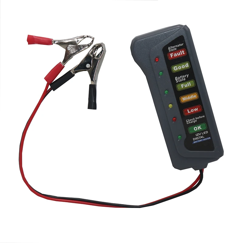 1 Pcs Mini 12V Car Battery Tester Digital Alternator Tester 6 LED Lights Display Car Diagnostic Tool Auto Battery Tester