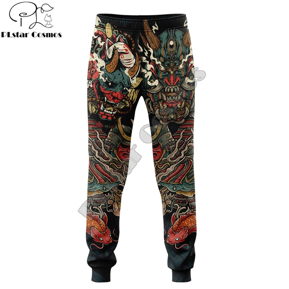 

Drop shipping Samurai Oni Mask Tattoo 3D Printing Mens Sweatpants Fashion Trousers Autumn Unisex Casual Joggers Pants CK-08