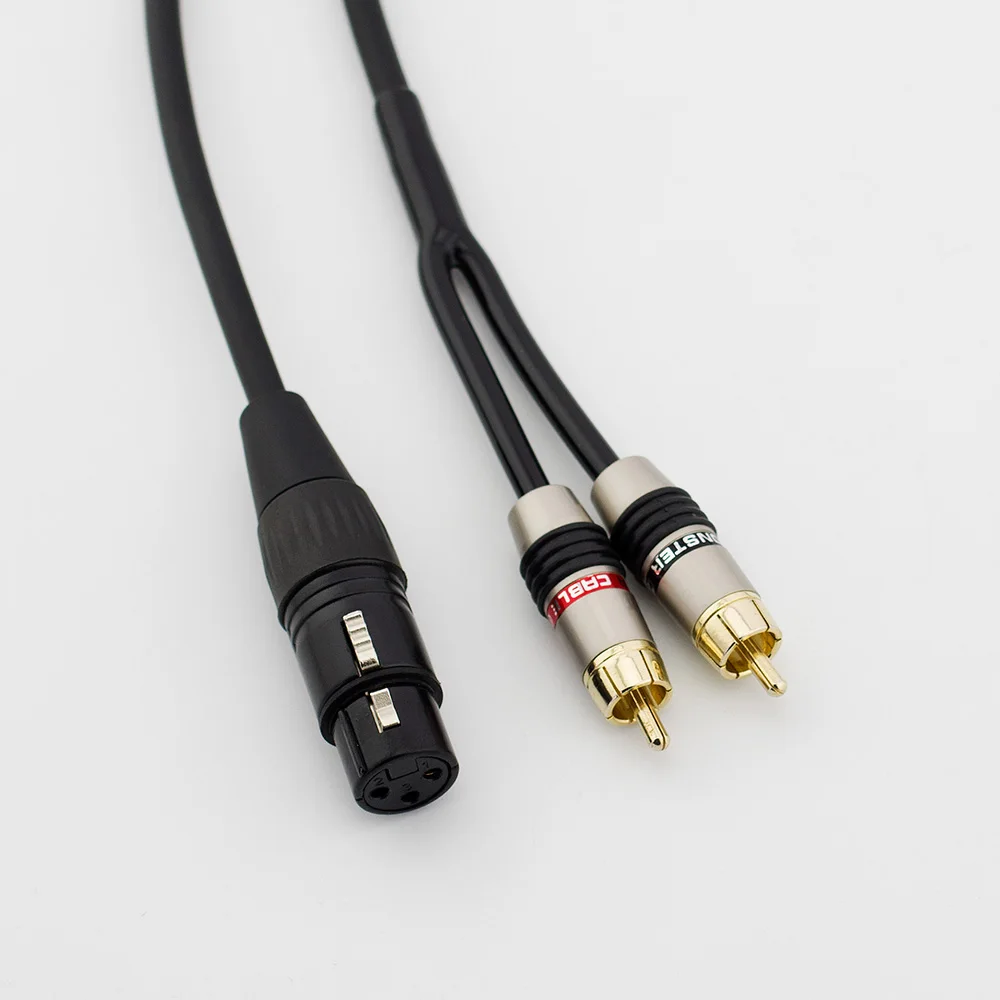 Hifi XLR na podwójny kabel Audio RCA 2 RCA męski do XLR 3 Pin kobieta Cannon wzmacniacz mieszania kabel z wtyczką 1m 1.5m 2m 3m 5m kabel