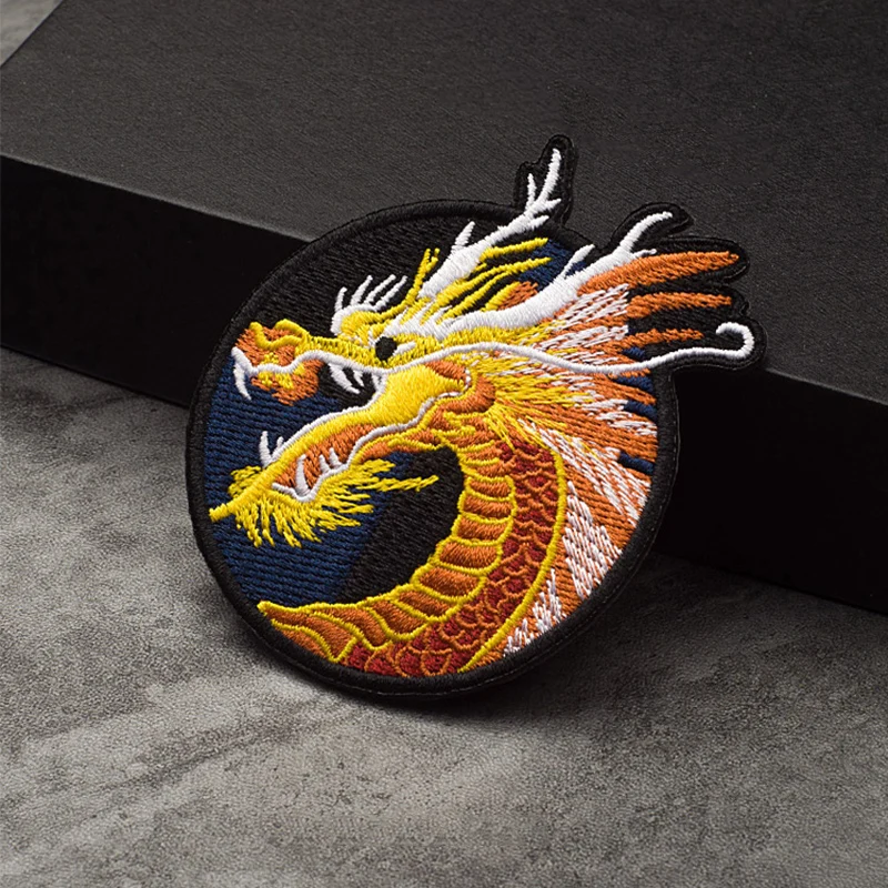 Dragon Chinese Style High-End Patch Embroidery Badges Precision Processing Clothing Decoration Iron On Stickers Patches