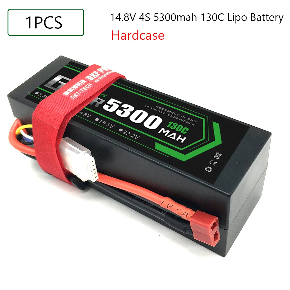 GTFDR 5300mAh 14.8V 130C Lipo Battery for RC Car 4S RC Lipo Battery Hardcase with Deans Plug For RC Helicopter Car Boat Truck