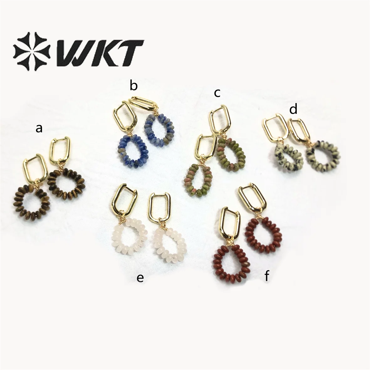 

WT-E656 Wholesale Unique natural gem earrings crystal beaded earrings with gold earhooks nobleness elegant women's jewelry