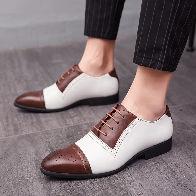 PU Leather Men Shoes Low Heel Loafers Dress Shoes 2021 Autumn Ankle Boots Retro Male Casual Shoe Wedding Shoe Sapato Masculino