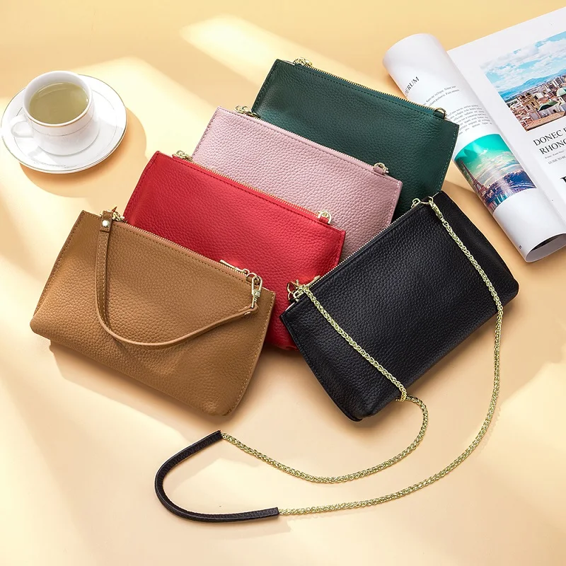 Genuine Leather Universal Crossbody Bag Women Fashion Chain Messenger Bag Female Small Handbag