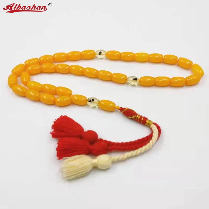 Resin tasbih with Real insect beads 33 45 51 66 99 Man's Misbaha Prayer Beads Muslim Rosary Hand Made Turkey tassels Rosary