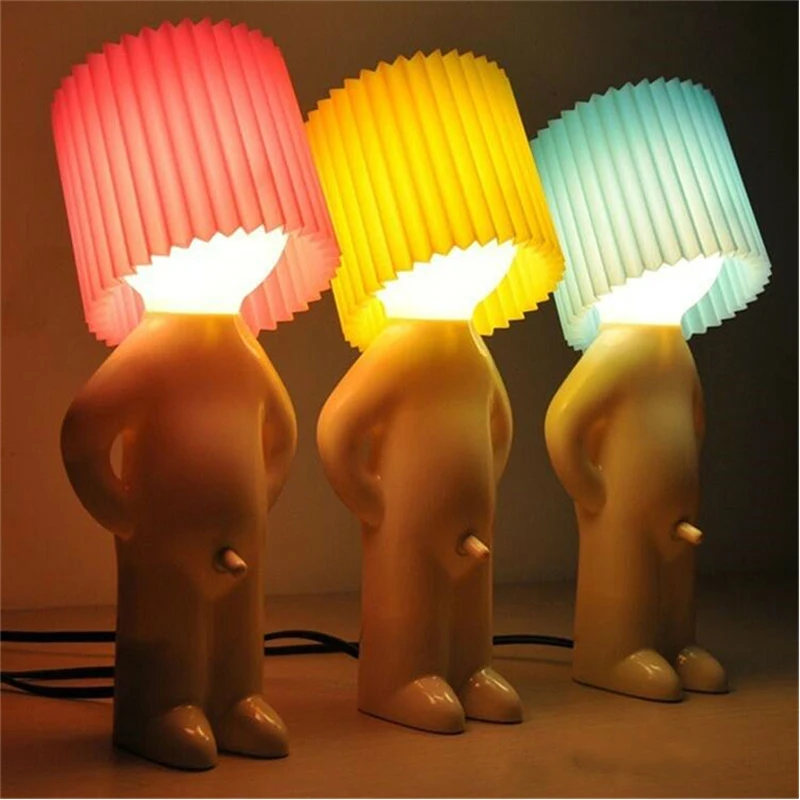 Homhi Dick Lamp Naughty Boy Mr.P Table Night Light Lamp Home Bedroom Decor Gift Novel a Little Shy Man Candy Colors HTL-060