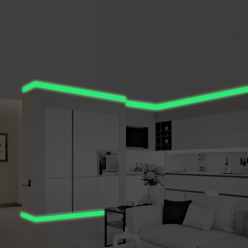 300cm Luminous Band Wall Stickers Glow In The Dark Baseboard Living Room Bedroom Home Decoration Decals Kid Room Strip Paster