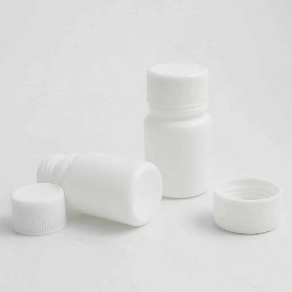 100pcs 10cc pill bottles, medicine pill bottles, HDPE white mini healthy bottles, plastic pill bottle