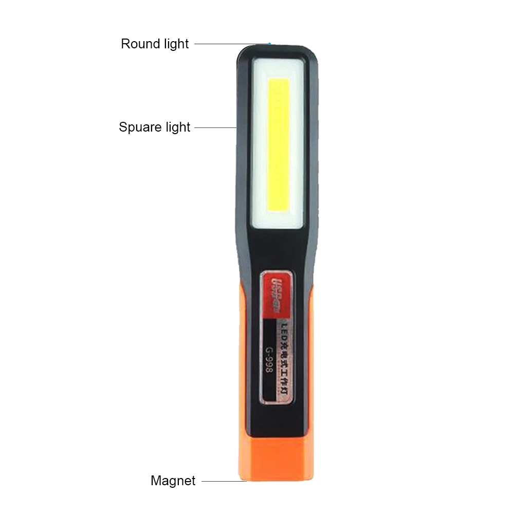 Powerful COB LED Work Light Car Garage Mechanic Lamp USB Rechargeable Flashlight Magnetic Torch Emergency Light Warning Light