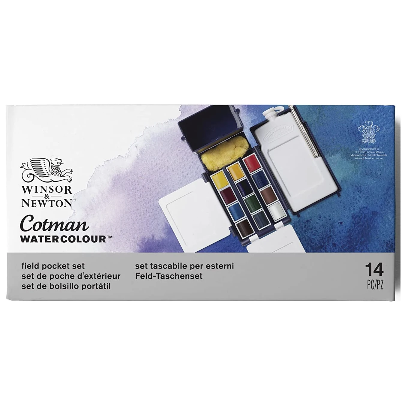 Winsor & Newton  12 Colors Half Pans Water Color Paints Watercolor Pigment Field Box Set