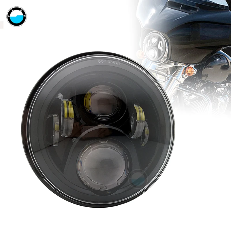 7 inch Motorcycle LED headlight High/Low Beam headlamp for motorcycle Tour Glide Softail Road King Street Glide.