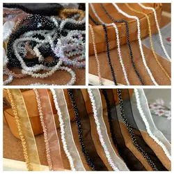 High quality hand-beaded ribbon lace trim ribbon lace diy jacket coat leader mouth decoration accessories materials