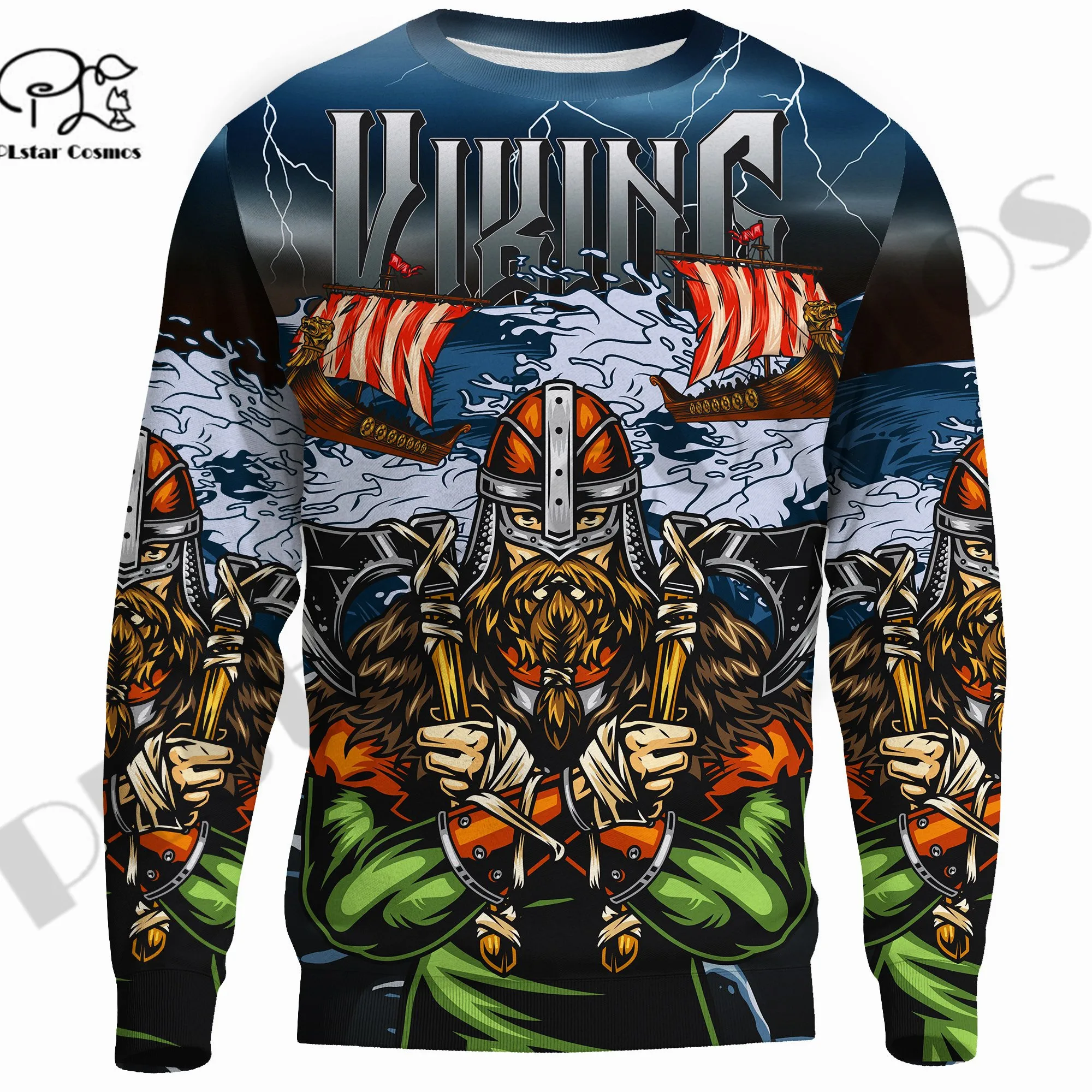 PLstar Cosmos 3DPrinted Newest Viking Odin Art Unique Hrajuku Funny Streetwear Premium Unisex Casual Hoodies/Zip/Sweatshirt Q-3