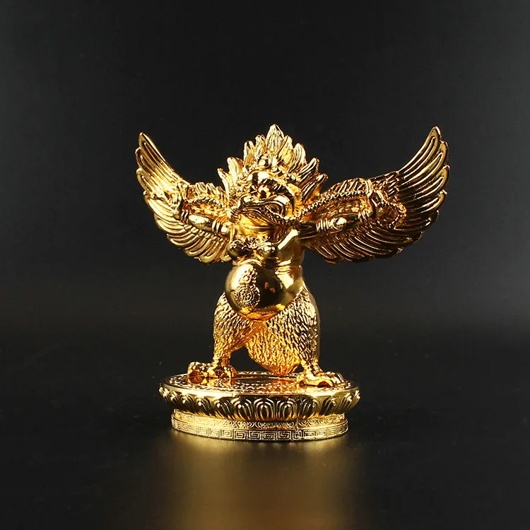 Garuda Buddhist Statue - Handmade Copper Alloy Figurine of the Golden Winged Bird, Protector Deity