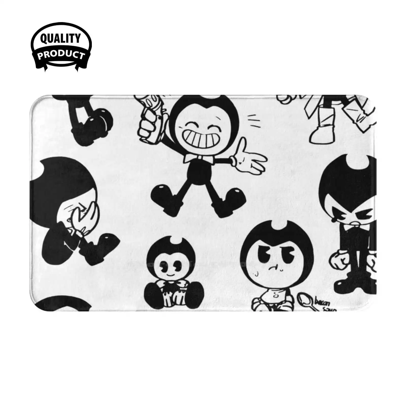 Cojín suave de personajes para el hogar, alfombra para puerta, alfombra para coche, Batim Build Ink Demon Monster, juegos de terror de supervivencia Indie