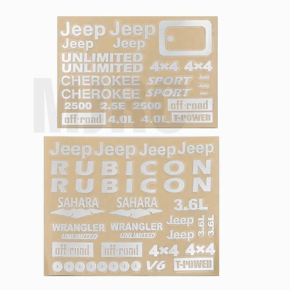 wrangler stickers for Traxxas trx4 Defender Bronco Ranger AXIAL SCX10 90046 D90 D110 TAMIYA CC01 TOYOTA LC70 LC80 FJ40