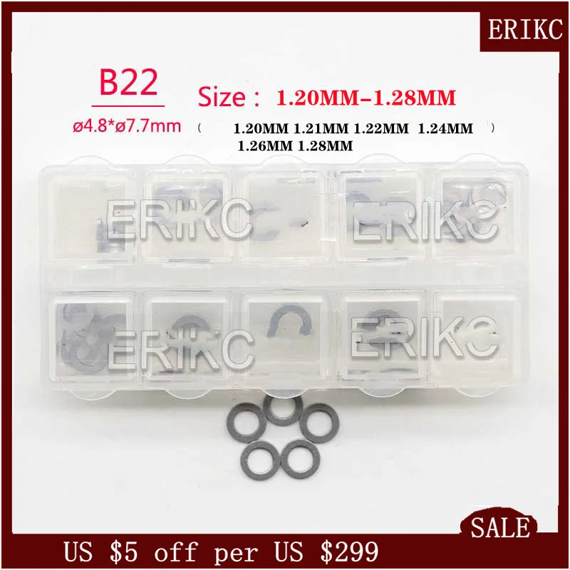 ERIKC B22 1.20MM -1.28MM Diesel Fuel Adjusting Shims Injectors 1.20MM 1.21MM 1.22MM 1.24MM 1.26MM 1.28MM 30PCS