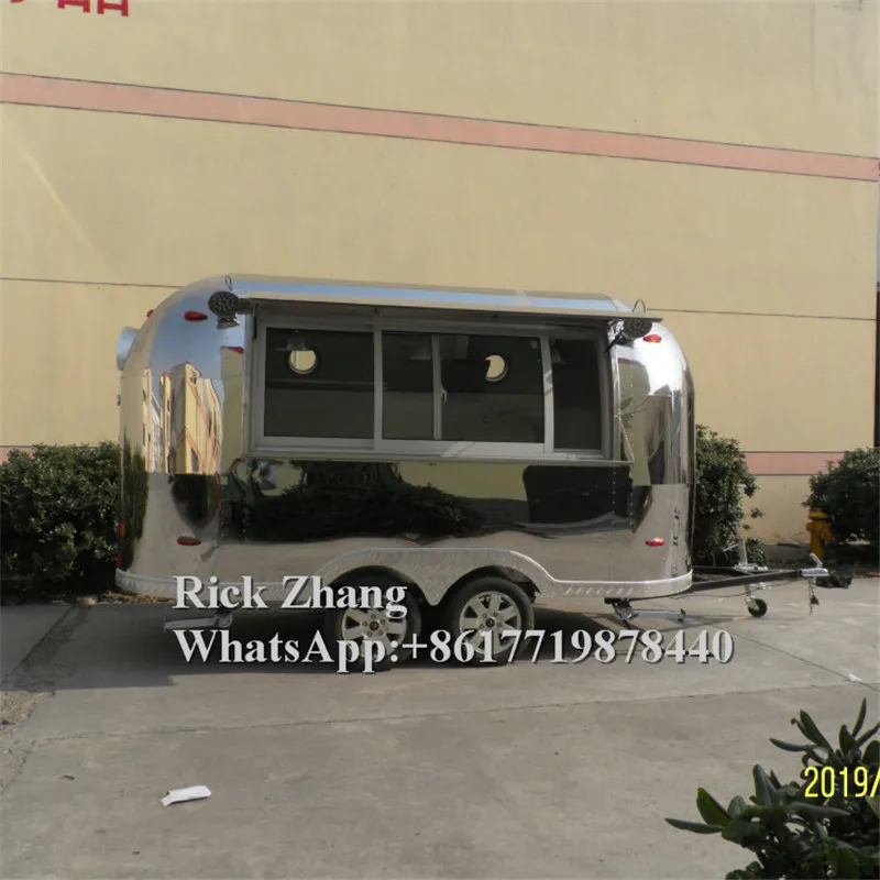 Stainless Steel Customized 4M Length Mobile /Snack/Street Food Cart/ Trailer For Europe To Use