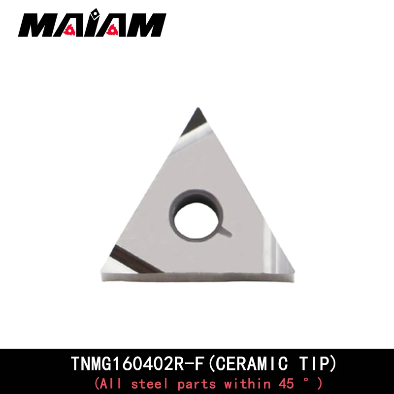 Imagem -03 - Usinagem de Acabamento Cerâmico Inserção Esquerda Direita Tnmg 160402 Tnmg 160404 Inserção de Flauta Triangular Tnmg1604 para Alumínio Aço Inoxidável