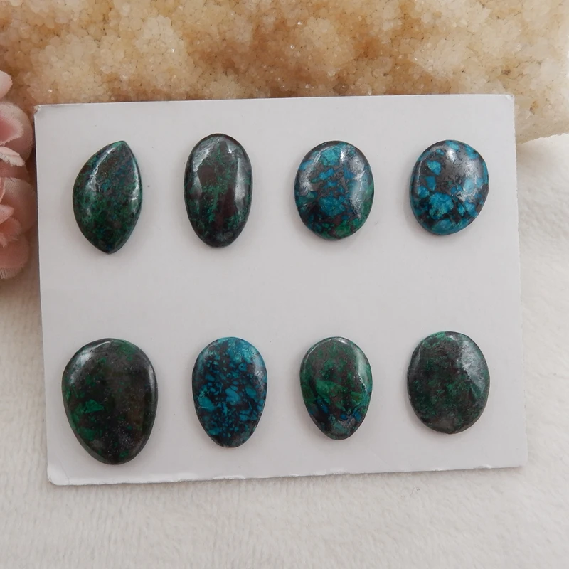 Wholesale!Natural Stone Chrysocolla Jewely Cabochon,Charms Women Jewelry Gift Gem Customized,24x19x5mm19x15x5mm25g