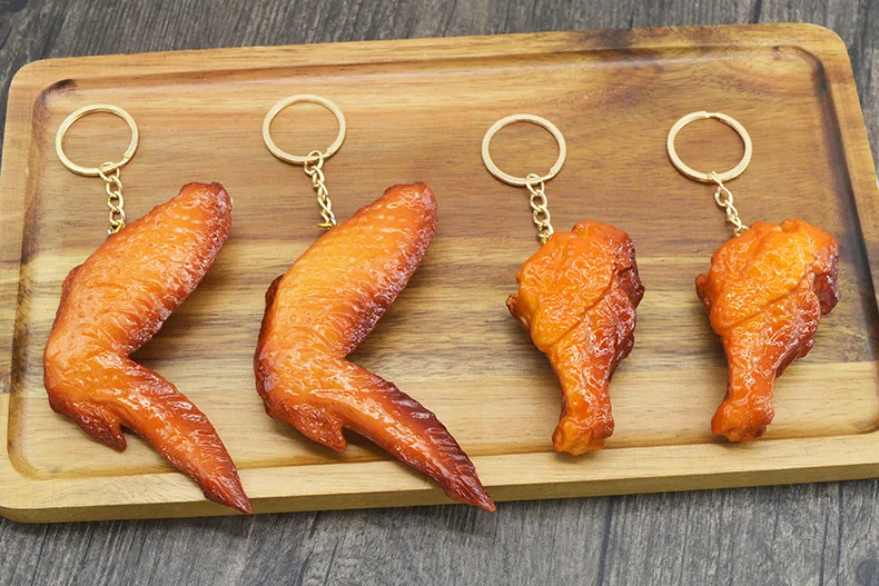 Simulation Model Keychain French Fries Chicken Nuggets Keychain Fried Legs Food Pendant Party Promotional Gift