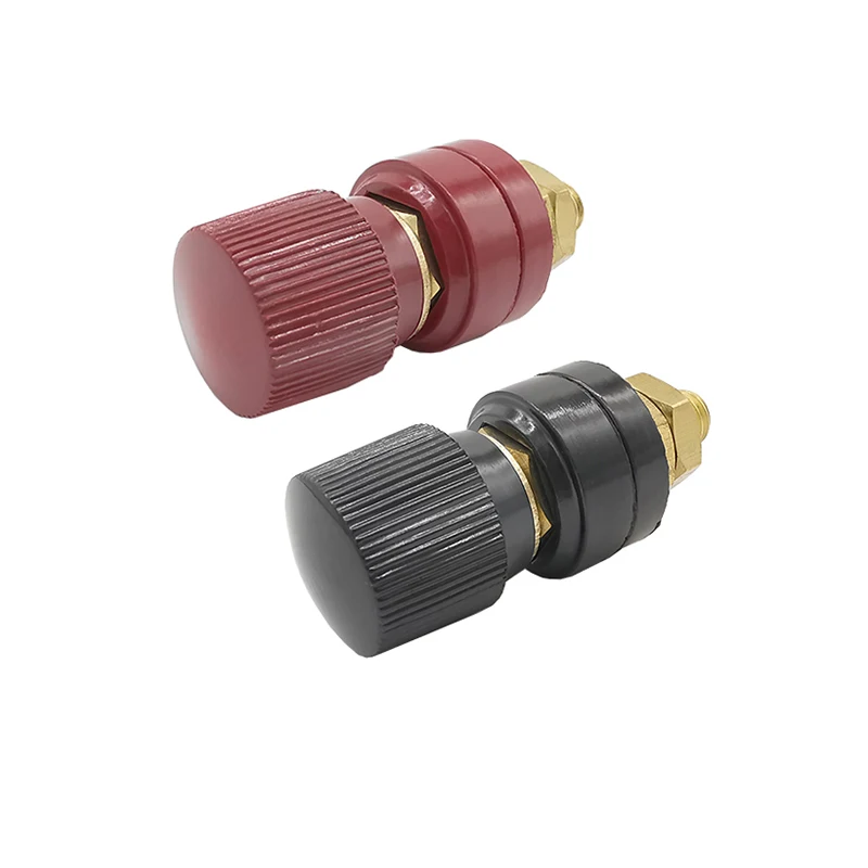 Red Black Plastic Shell M8 Brass Binding Post Terminals Connector 555 Type 8mm Male Plug 200A High Current Cable Wiring Terminal