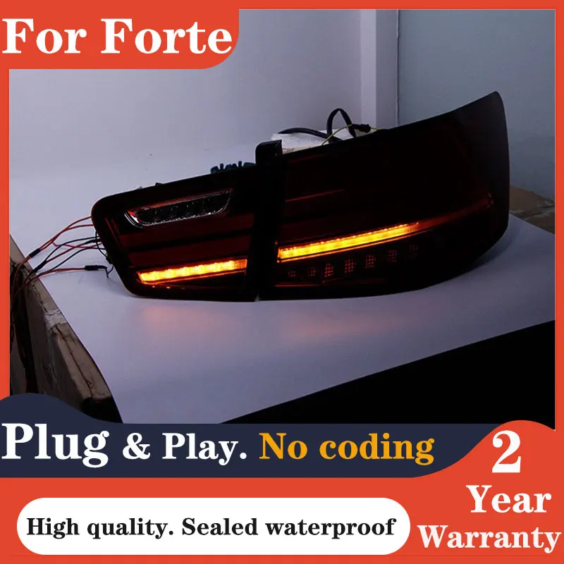 Car Styling for Kia Forte Tail Lights 2009-2014 Cerato LED Tail Lamp LED DRL Brake Dynamic Signal Reverse auto Accessories